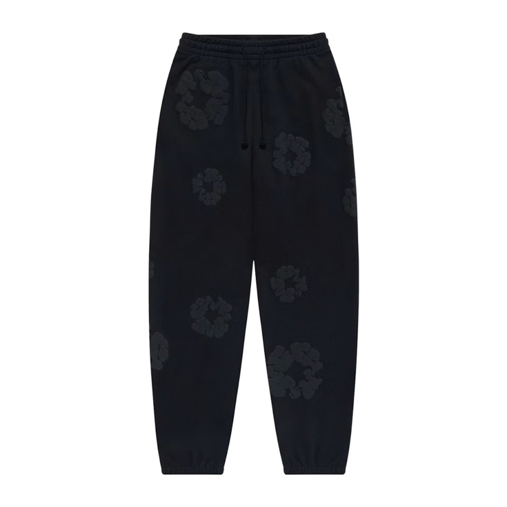 Denim Tear Cotton Wreath Sweatpants – Away Black MonoChrome | NWT